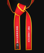 Special Red Master Belt with Gold Border